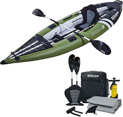 4. Elkton Outdoors Steelhead Inflatable Fishing Kayak