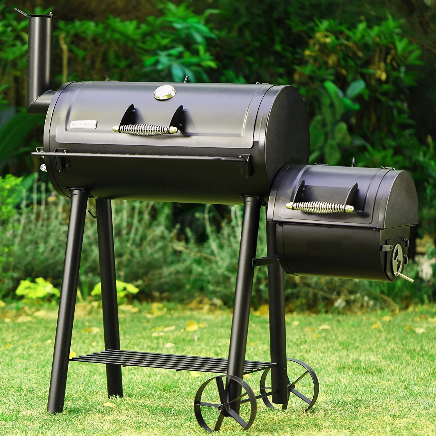 Captiva Designs Charcoal Grill with Offset Smoker