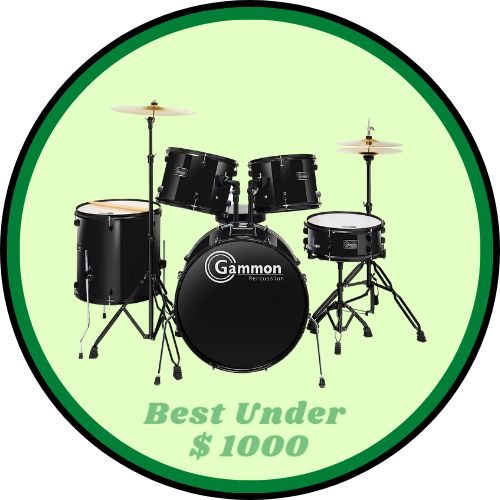 Gammon Percussion Full Size Complete Adult 5 Piece Drum Set