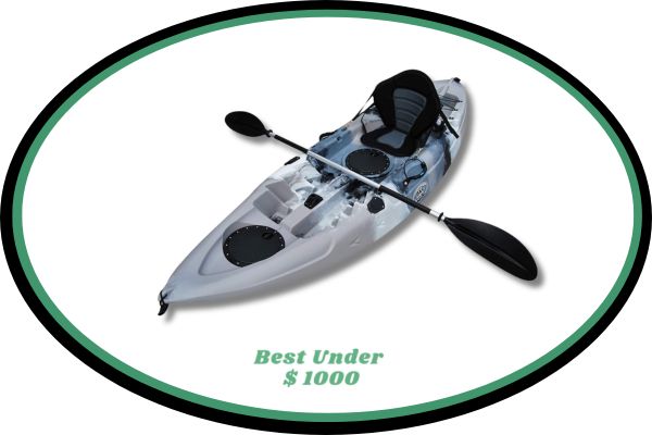 BKC FK184 Single Sit On Top Pedal Drive Fishing Kayak 